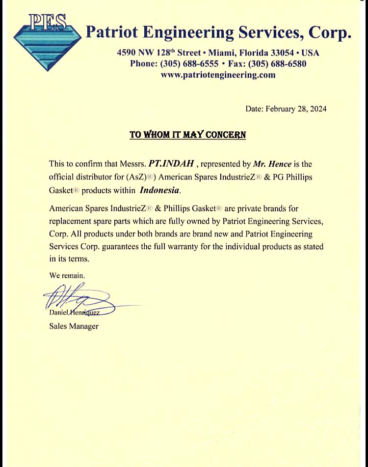 Patriot Engineering Services  Authorized Distributor 2024